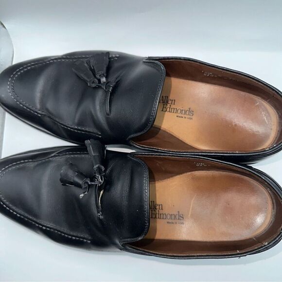 Allen‎ Edmonds Mens Saratoga Grayson Tassel Shoes 10.5D Black Leather Loafers main image 4